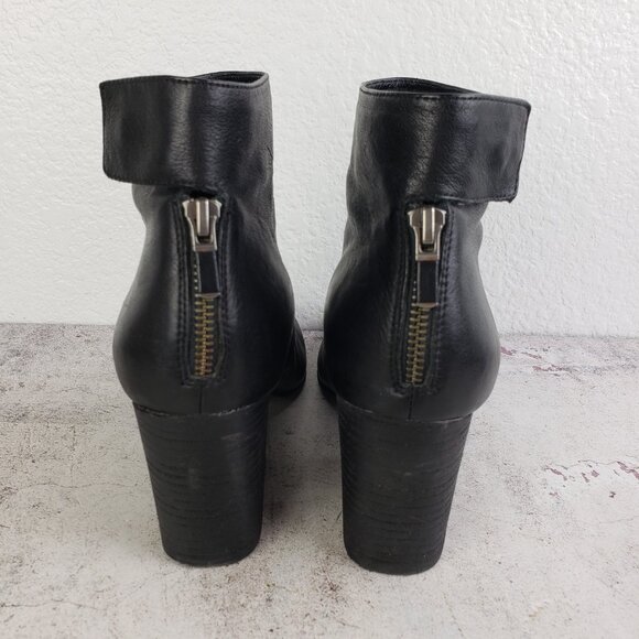 EILEEN FISHER Harris Tumbled Leather Ankle Bootie Black size 9 Lagenlook Goth - Picture 9 of 13